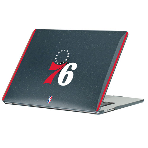 NBA Philadelphia 76ers Logo Retro Design Text Black Glitter Hard Crystal Armour Laptop Case for Apple MacBook Air 13.6" A2681/A3113/A3240/A3449 2022/2024/2025/2026