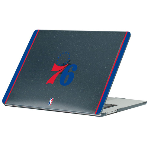 NBA Philadelphia 76ers Logo White Design Text Black Glitter Hard Crystal Armour Laptop Case for Apple MacBook Air 13.6" A2681/A3113/A3240 2022/2024/2025