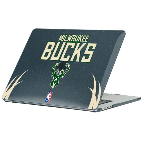 NBA Milwaukee Bucks Logo Black Design Text Black Glitter Hard Crystal Armour Laptop Case for Apple MacBook Air 13.6" A2681/A3113/A3240 2022/2024/2025