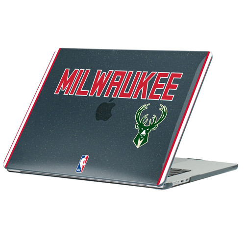 NBA Milwaukee Bucks Logo Retro Design Text Black Glitter Hard Crystal Armour Laptop Case for Apple MacBook Air 13.6" A2681/A3113/A3240 2022/2024/2025