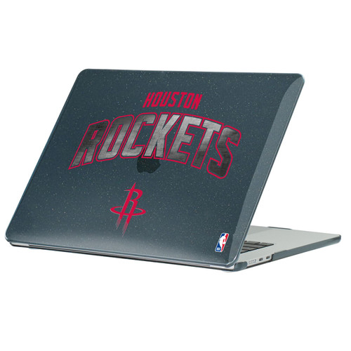 NBA Houston Rockets Logo Arch Smoke Text Black Glitter Hard Crystal Armour Laptop Case for Apple MacBook Air 13.6" A2681/A3113/A3240/A3449 2022/2024/2025/2026