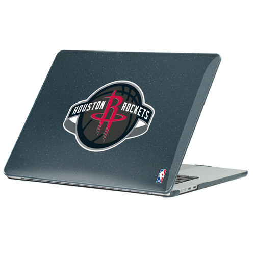 NBA Houston Rockets Logo Primary Black Glitter Hard Crystal Armour Laptop Case for Apple MacBook Air 13.6" A2681/A3113/A3240 2022/2024/2025