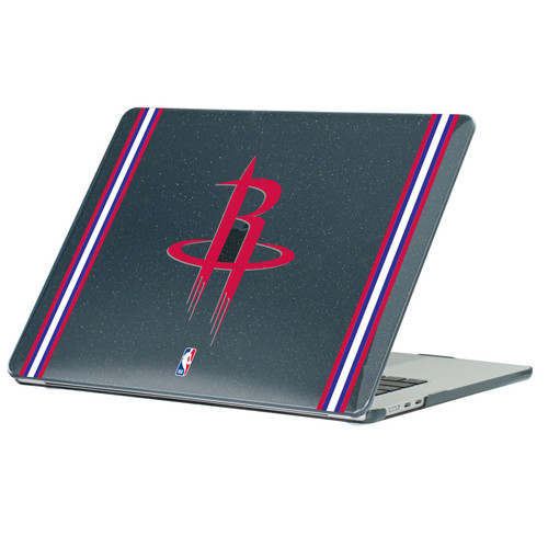 NBA Houston Rockets Logo White Design Text Black Glitter Hard Crystal Armour Laptop Case for Apple MacBook Air 13.6" A2681/A3113/A3240 2022/2024/2025