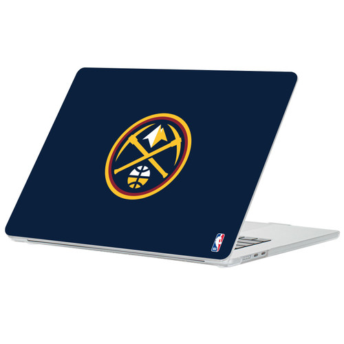 NBA Denver Nuggets Logo Midnight Blue Clear Hard Crystal Armour Laptop Case for Apple MacBook Air 13.6" A2681/A3113/A3240/A3449 2022/2024/2025/2026