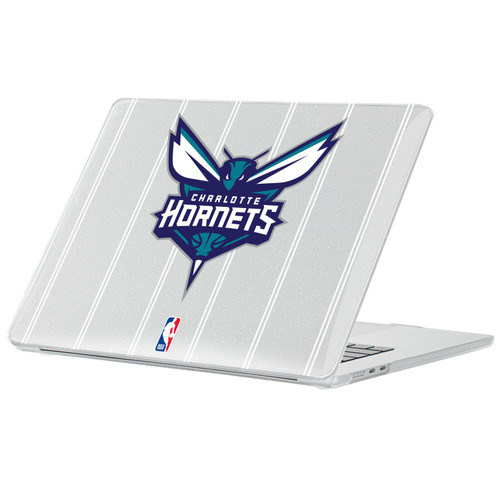 NBA Charlotte Hornets Logo Teal Design Text Clear Glitter Hard Crystal Armour Laptop Case for Apple MacBook Air 13.6" A2681/A3113/A3240 2022/2024/2025