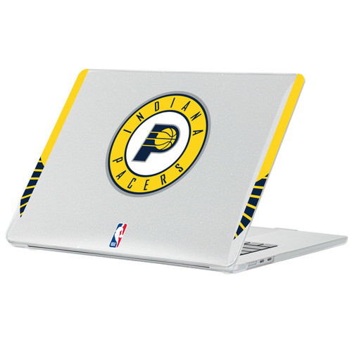 NBA Indiana Pacers Logo Navy Design Text Clear Glitter Hard Crystal Armour Laptop Case for Apple MacBook Air 13.6" A2681/A3113/A3240/A3449 2022/2024/2025/2026