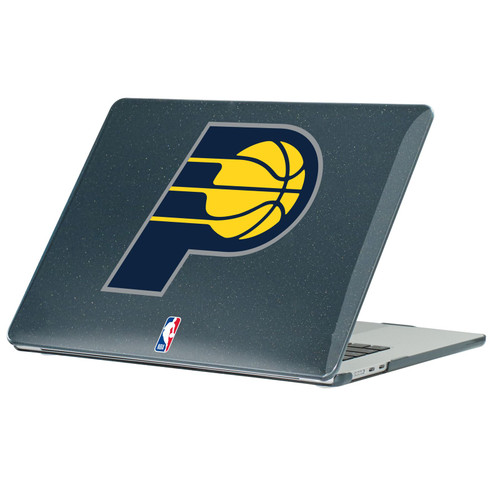 NBA Indiana Pacers Logo Navy Blue Letter Black Glitter Hard Crystal Armour Laptop Case for Apple MacBook Air 13.6" A2681/A3113/A3240 2022/2024/2025