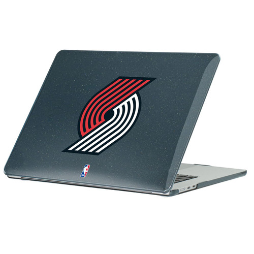 NBA Portland Trail Blazers Logo Primary Black Glitter Hard Crystal Armour Laptop Case for Apple MacBook Air 13.6" A2681/A3113/A3240/A3449 2022/2024/2025/2026