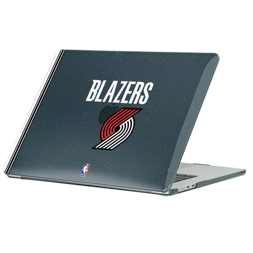 NBA Portland Trail Blazers Logo Retro Design Text Black Glitter Hard Crystal Armour Laptop Case for Apple MacBook Air 13.6" A2681/A3113/A3240/A3449 2022/2024/2025/2026
