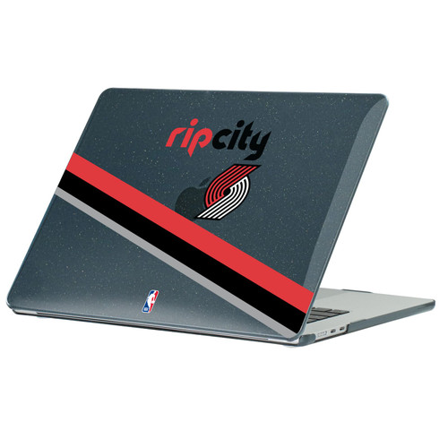 NBA Portland Trail Blazers Logo White Design Text Black Glitter Hard Crystal Armour Laptop Case for Apple MacBook Air 13.6" A2681/A3113/A3240 2022/2024/2025