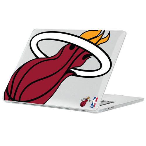 NBA Miami Heat Logo Oversized Text Clear Hard Crystal Armour Laptop Case for Apple MacBook Air 13.6" A2681/A3113/A3240 2022/2024/2025