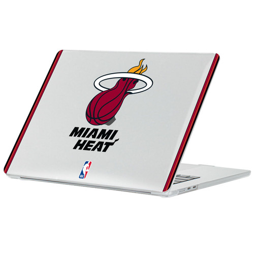 NBA Miami Heat Logo White Design Text Clear Hard Crystal Armour Laptop Case for Apple MacBook Air 13.6" A2681/A3113/A3240 2022/2024/2025