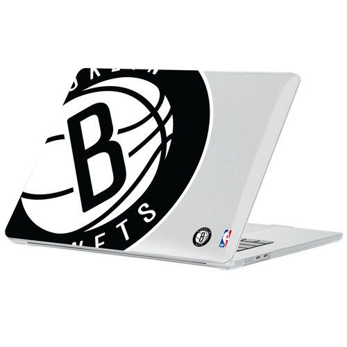 NBA Brooklyn Nets Logo Oversized Text Clear Hard Crystal Armour Laptop Case for Apple MacBook Air 13.6" A2681/A3113/A3240/A3449 2022/2024/2025/2026