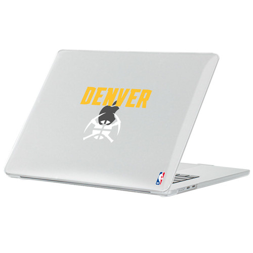 NBA Denver Nuggets Logo Yellow Text Clear Hard Crystal Armour Laptop Case for Apple MacBook Air 13.6" A2681/A3113/A3240 2022/2024/2025