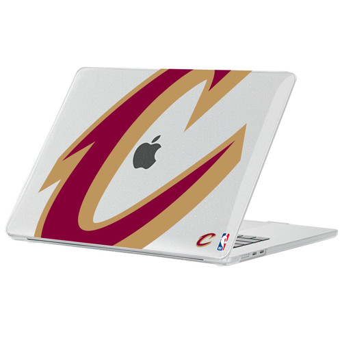 NBA Cleveland Cavaliers Logo Oversized Text Clear Glitter Hard Crystal Armour Laptop Case for Apple MacBook Air 13.6" A2681/A3113/A3240/A3449 2022/2024/2025/2026