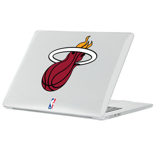 NBA Miami Heat Logo Red Ball Clear Glitter Hard Crystal Armour Laptop Case for Apple MacBook Air 13.6" A2681/A3113/A3240 2022/2024/2025
