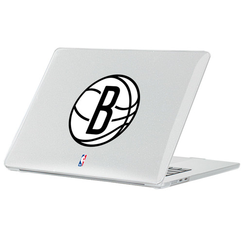 NBA Brooklyn Nets Logo Primary Clear Glitter Hard Crystal Armour Laptop Case for Apple MacBook Air 13.6" A2681/A3113/A3240 2022/2024/2025