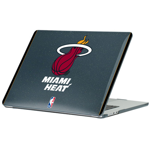 NBA Miami Heat Logo Red Design Text Black Glitter Hard Crystal Armour Laptop Case for Apple MacBook Air 13.6" A2681/A3113/A3240 2022/2024/2025