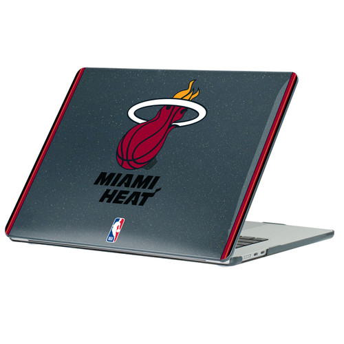 NBA Miami Heat Logo White Design Text Black Glitter Hard Crystal Armour Laptop Case for Apple MacBook Air 13.6" A2681/A3113/A3240 2022/2024/2025
