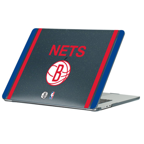 NBA Brooklyn Nets Logo Retro Design Text Black Glitter Hard Crystal Armour Laptop Case for Apple MacBook Air 13.6" A2681/A3113/A3240 2022/2024/2025