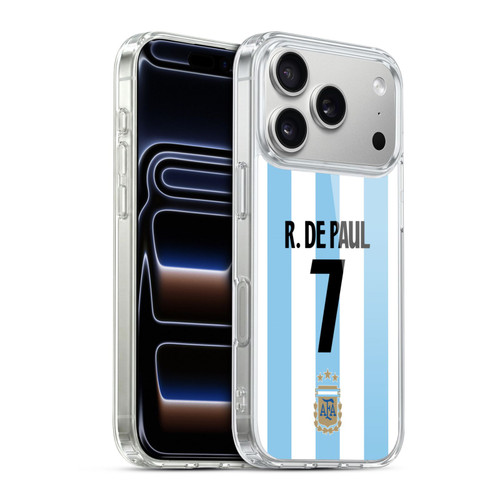 Argentina National Football Team 2024/25 Player Home Kit 1st Group Rodrigo de Paul Soft Gel Case for Apple iPhone 17 Pro