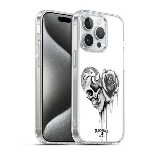 Alchemy Gothic Graphic Art Black Love Soft Gel Case for Apple iPhone 15 Pro & MagSafe