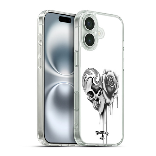 Alchemy Gothic Graphic Art Black Love Soft Gel Case for Apple iPhone 16 Plus & MagSafe