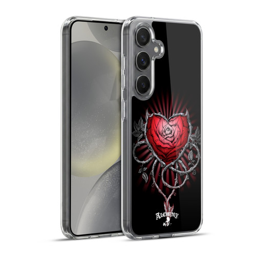 Alchemy Gothic Graphic Art Devils Rose Soft Gel Case for Samsung Galaxy S24+ 5G & MagSafe