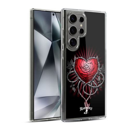 Alchemy Gothic Graphic Art Devils Rose Soft Gel Case for Samsung Galaxy S24 Ultra 5G & MagSafe