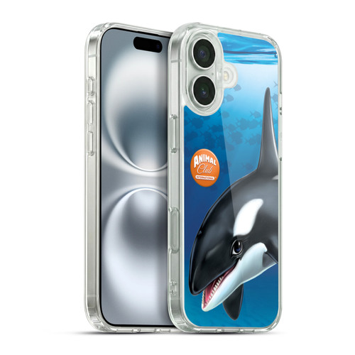 Animal Club International Underwater Orca Soft Gel Case for Apple iPhone 16 Plus & MagSafe