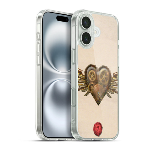 Anne Stokes Steampunk Winged Cog Heart Soft Gel Case for Apple iPhone 16 Plus & MagSafe