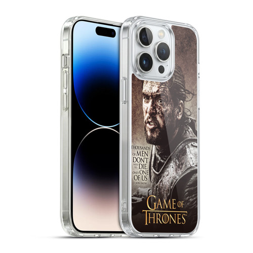 HBO Game of Thrones Character Quotes Jon Snow Soft Gel Case for Apple iPhone 14 Pro Max & MagSafe