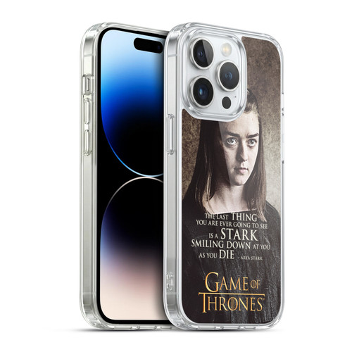 HBO Game of Thrones Character Quotes Arya Stark Soft Gel Case for Apple iPhone 14 Pro & MagSafe