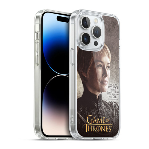 HBO Game of Thrones Character Quotes Cersei Lannister Soft Gel Case for Apple iPhone 14 Pro & MagSafe