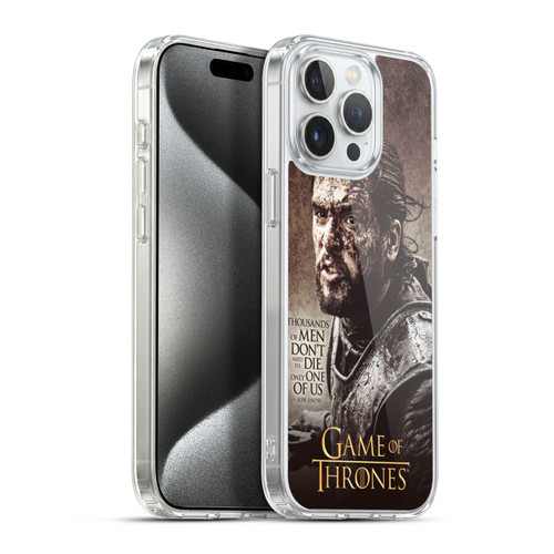 HBO Game of Thrones Character Quotes Jon Snow Soft Gel Case for Apple iPhone 15 Pro Max & MagSafe