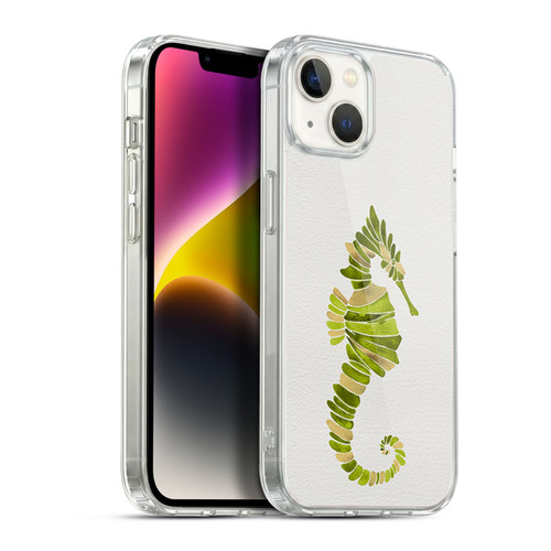 Cat Coquillette Sea Seahorse Green Soft Gel Case for Apple iPhone 14 Plus & MagSafe