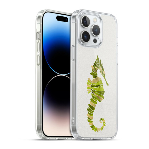 Cat Coquillette Sea Seahorse Green Soft Gel Case for Apple iPhone 14 Pro Max & MagSafe