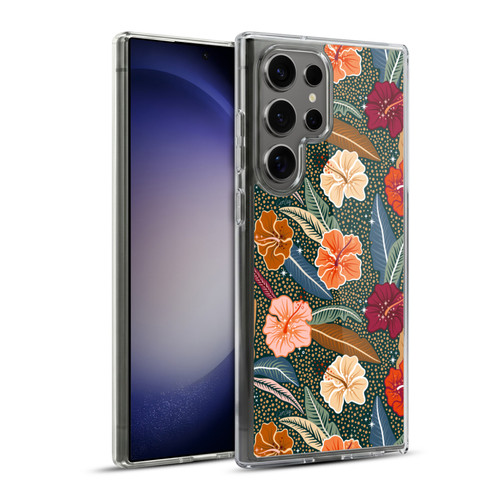 Cat Coquillette Tropical Wildlife African Hibiscus Soft Gel Case for Samsung Galaxy S23 Ultra 5G & MagSafe