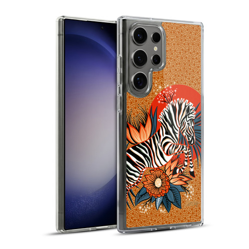 Cat Coquillette Tropical Wildlife Zebra Leap Soft Gel Case for Samsung Galaxy S23 Ultra 5G & MagSafe