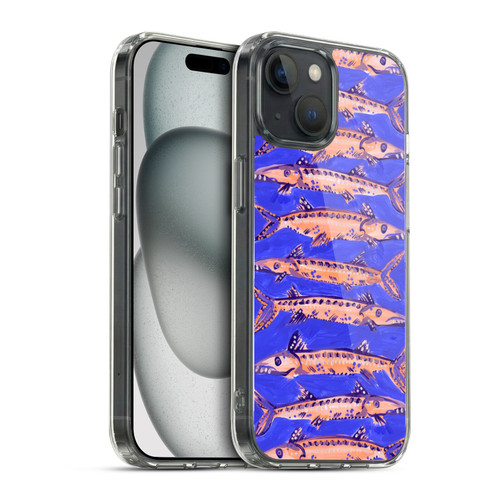 Cat Coquillette Sea Barracuda Blue Soft Gel Case for Apple iPhone 15 & MagSafe