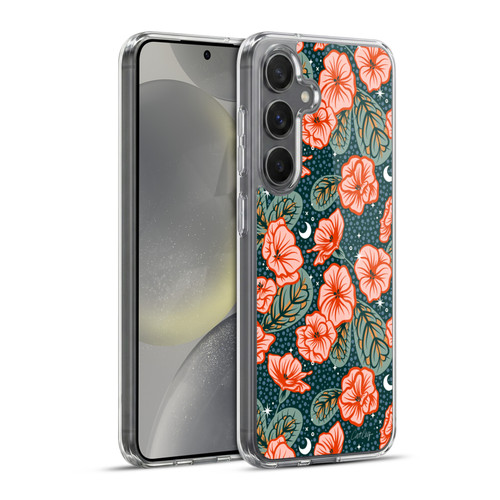 Cat Coquillette Tropical Wildlife African Violet Soft Gel Case for Samsung Galaxy S24+ 5G & MagSafe