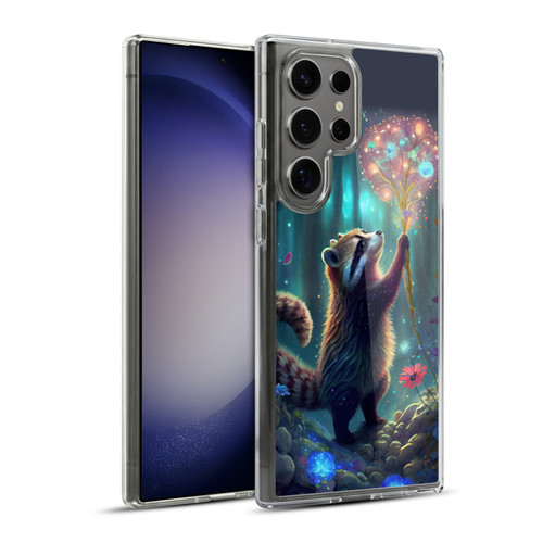 JK Stewart Key Art Raccoon Soft Gel Case for Samsung Galaxy S23 Ultra 5G & MagSafe
