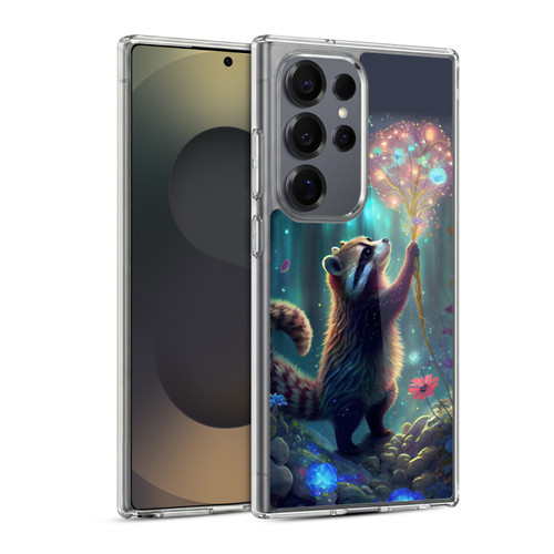 JK Stewart Key Art Raccoon Soft Gel Case for Samsung Galaxy S25 Ultra & MagSafe