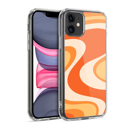 Kierkegaard Design Studio Retro Abstract Patterns Tangerine Wave Machine Soft Gel Case for Apple iPhone 11