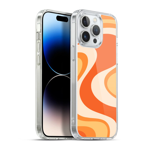 Kierkegaard Design Studio Retro Abstract Patterns Tangerine Wave Machine Soft Gel Case for Apple iPhone 13 Pro Max & MagSafe