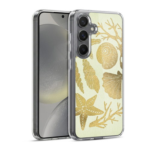 Cat Coquillette Sea Seashells Gold Soft Gel Case for Samsung Galaxy S24 5G & MagSafe