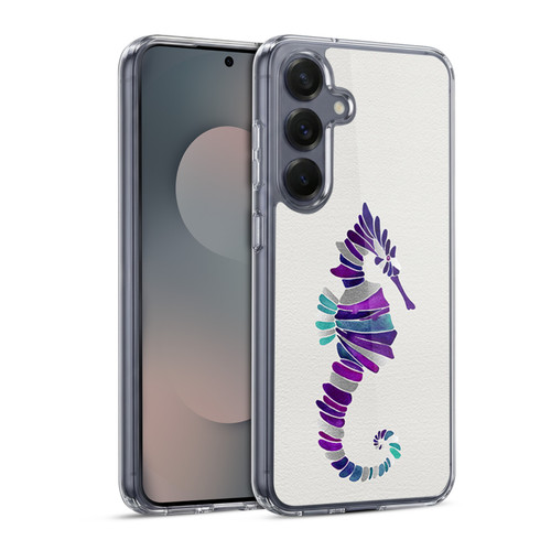 Cat Coquillette Sea Seahorse Purple Soft Gel Case for Samsung Galaxy S25 & MagSafe