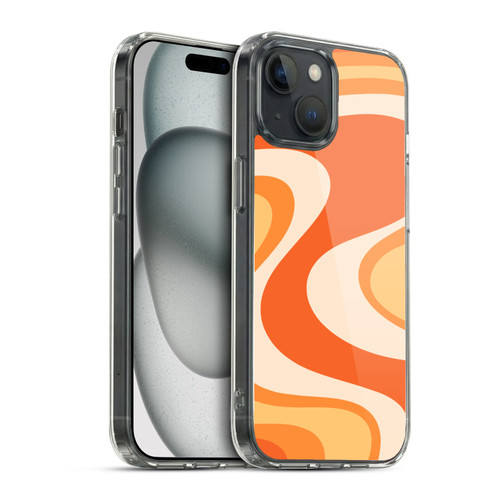 Kierkegaard Design Studio Retro Abstract Patterns Tangerine Wave Machine Soft Gel Case for Apple iPhone 15 & MagSafe
