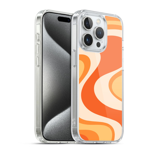 Kierkegaard Design Studio Retro Abstract Patterns Tangerine Wave Machine Soft Gel Case for Apple iPhone 15 Pro & MagSafe