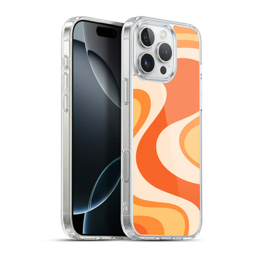 Kierkegaard Design Studio Retro Abstract Patterns Tangerine Wave Machine Soft Gel Case for Apple iPhone 16 Pro Max & MagSafe